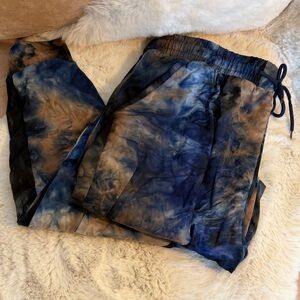 Amazon Tie-Dye Track Pants in Navy Blue and Brown